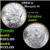 Image 1 : 1884-o Morgan Dollar $1 Grades Choice+ Unc