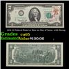 Image 1 : 1976 $2 Federal Reserve Note 1st Day of Issue, with Stamp Grades Gem CU