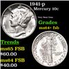 Image 1 : 1941-p Mercury Dime 10c Grades Choice Unc+ FSB