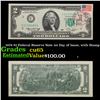 Image 1 : 1976 $2 Federal Reserve Note 1st Day of Issue, with Stamp Grades Gem CU