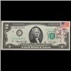 Image 2 : 1976 $2 Federal Reserve Note 1st Day of Issue, with Stamp Grades Gem CU