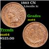 Image 1 : 1863 CN Lincoln Cent 1c Grades Choice Unc