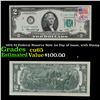 Image 1 : 1976 $2 Federal Reserve Note 1st Day of Issue, with Stamp Grades Gem CU