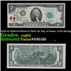 Image 1 : 1976 $2 Federal Reserve Note 1st Day of Issue, with Stamp Grades Gem CU