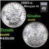Image 1 : 1885-o Morgan Dollar $1 Graded ms66 By SEGS