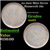 Image 1 : no date Roosevelt Dime Mint Error 10c Grades Select Unc