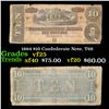 Image 1 : 1864 $10 Confederate Note, T68 Grades vf+