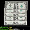 Image 1 : 5x 1969-2001 $1 Federal Reserve Notes, All CU, All Different Series Grades Brilliant Uncirculated
