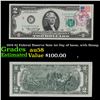 Image 1 : 1976 $2 Federal Reserve Note 1st Day of Issue, with Stamp Grades Choice AU/BU Slider
