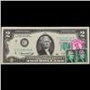 Image 2 : 1976 $2 Federal Reserve Note 1st Day of Issue, with Stamp Grades Gem CU