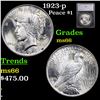 Image 1 : 1923-p Peace Dollar $1 Graded ms66 BY SEGS