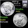 Image 1 : 1927-p Peace Dollar $1 Graded ms64 BY SEGS