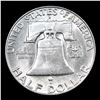 Image 3 : 1957-d Franklin Half Dollar 50c Grades Choice Unc