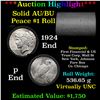 Image 1 : ***Auction Highlight*** AU/BU Slider First Financial Shotgun Peace $1 Roll 1924 & P Ends Virtually