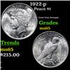 Image 1 : 1922-p Peace Dollar $1 Grades GEM Unc