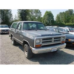  1988 DODGE RAMCHARGER - 60,153 Exmt
