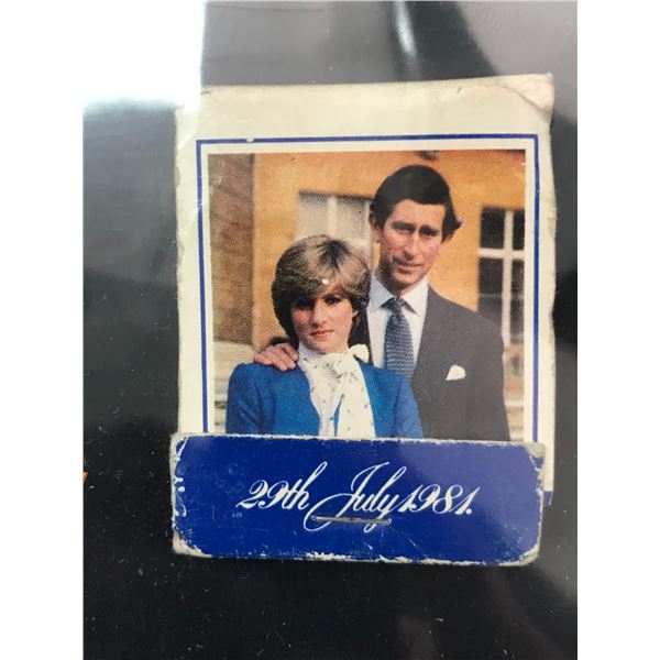 Vintage Lady Diana, Prince Charles of Wales Wedding Matchbook