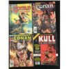 Image 1 : LOT OF 4 CONAN THE BARBARIAN AND KULL THE DESTROYER COMICS (MARVEL COMICS)