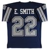 Image 1 : Emmitt Smith Authentic Signed Navy Blue Pro Style Jersey w/ Grey #s Becket Coa