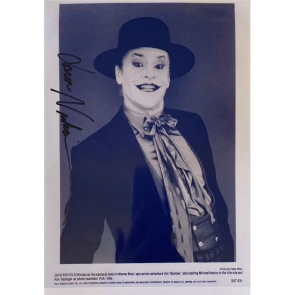 JACK NICHOLSON SIGNED 8X10 (RA COA)