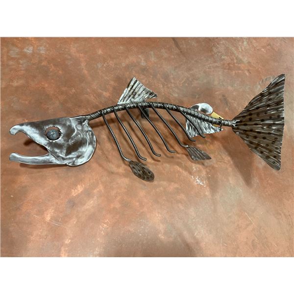 33 Steel King Salmon Sculpture