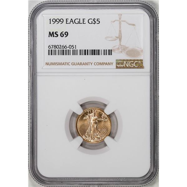 1999 $5 American Gold Eagle Coin NGC MS69