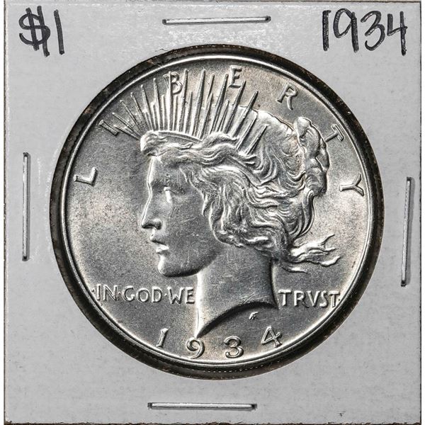 1934 $1 Peace Silver Dollar Coin