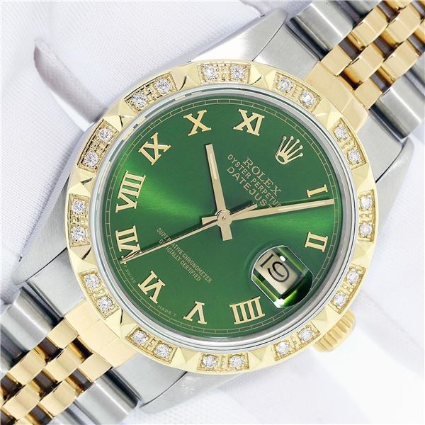 Rolex Men's Two Tone Diamond Datejust Wristwatch