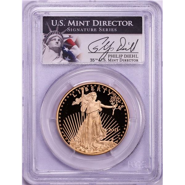 2011-W $50 Proof American Gold Eagle Coin PCGS PR70DCAM Philip Diehl Signature