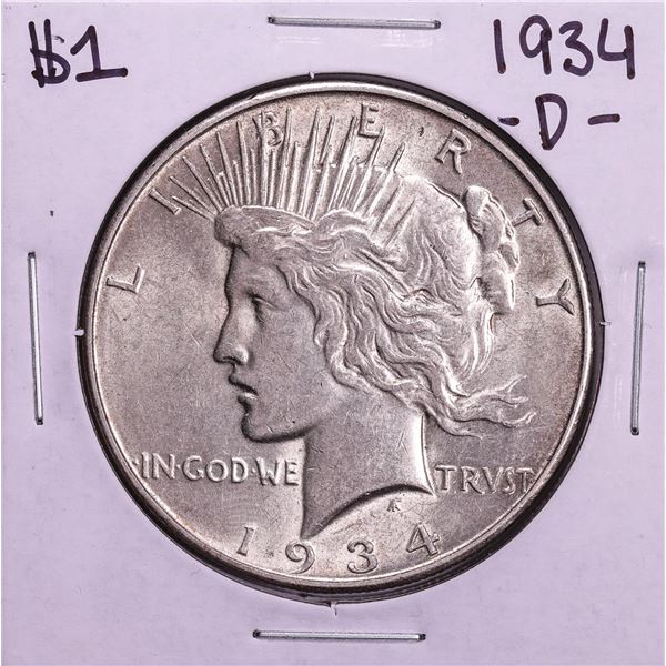 1934-D $1 Peace Silver Dollar Coin