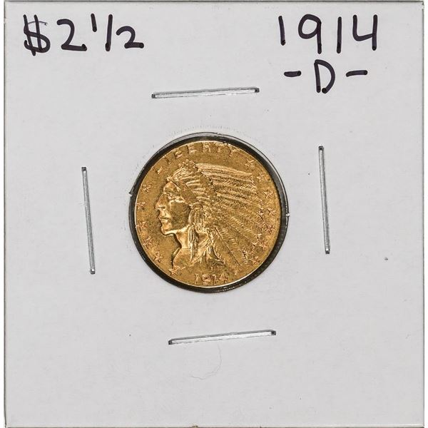 1914-D $2 1/2 Indian Head Quarter Eagle Gold Coin