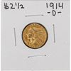 Image 1 : 1914-D $2 1/2 Indian Head Quarter Eagle Gold Coin