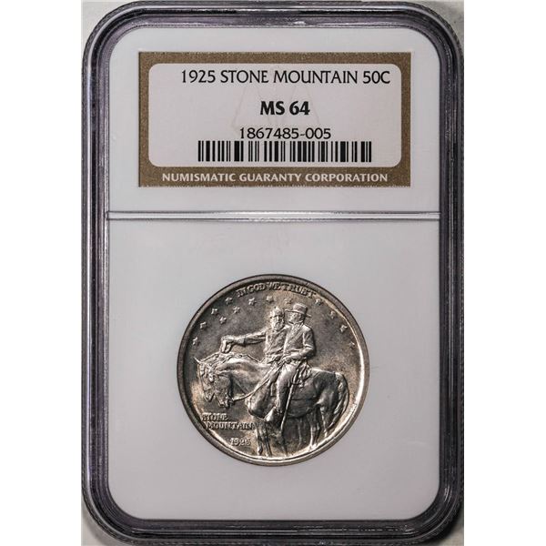1925 Stone Mountain Commemorative Half Dollar Coin NGC MS64