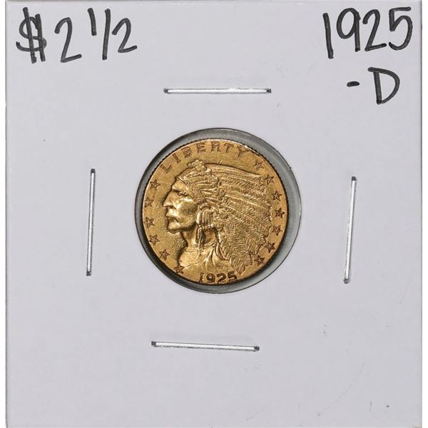 1925-D $2 1/2 Indian Head Quarter Eagle Gold Coin