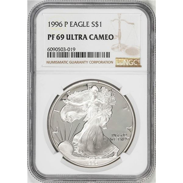 1996-P $1 Proof American Silver Eagle Coin NGC PF69 Ultra Cameo