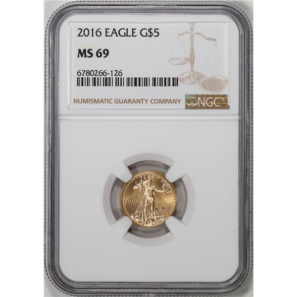 2016 $5 American Gold Eagle Coin NGC MS69