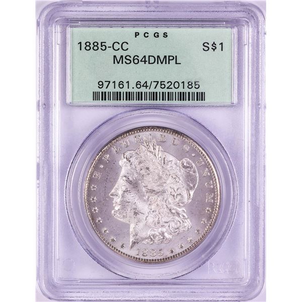 1885-CC $1 Morgan Silver Dollar Coin PCGS MS64DMPL Old Green Holder