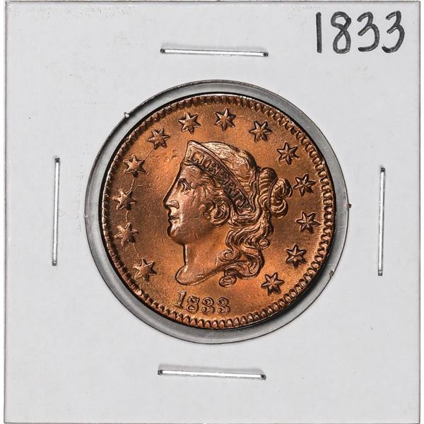 1833 Coronet Head Large Cent Coin