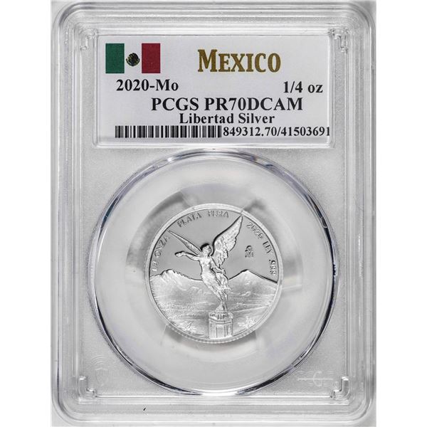 2020-Mo Mexico Proof 1/4 oz Silver Libertad Coin PCGS PR70DCAM