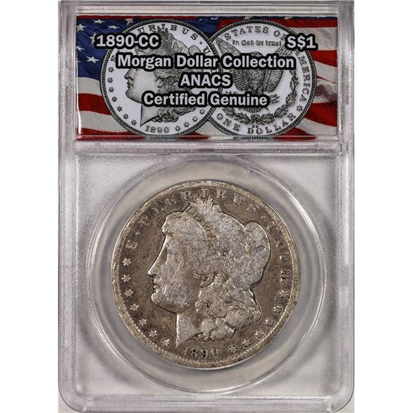 1890-CC $1 Morgan Silver Dollar Coin ANACS Genuine