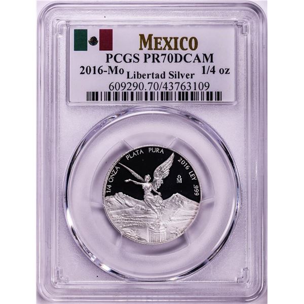 2016-Mo Mexico Proof 1/4 oz Silver Libertad Coin PCGS PR70DCAM