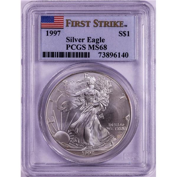 1997 $1 American Silver Eagle Coin PCGS MS68 First Strike