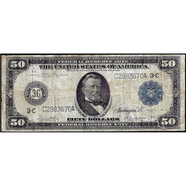 1914 $50 Federal Reserve Note Philadelphia