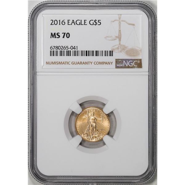 2016 $5 American Gold Eagle Coin NGC MS70