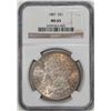 Image 1 : 1887 $1 Morgan Silver Dollar Coin NGC MS65 Nice Toning