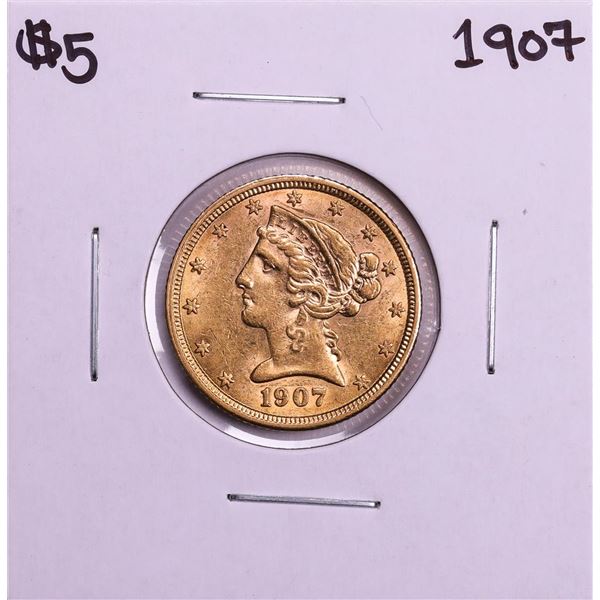 1907 $5 Liberty Head Half Eagle Gold Coin