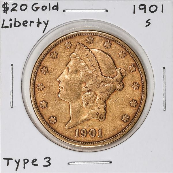 1901-S Type 3 $20 Liberty Head Double Eagle Gold Coin