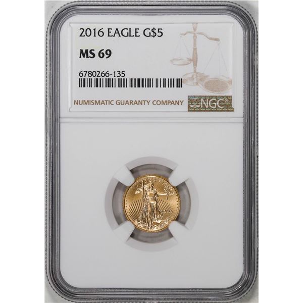 2016 $5 American Gold Eagle Coin NGC MS69