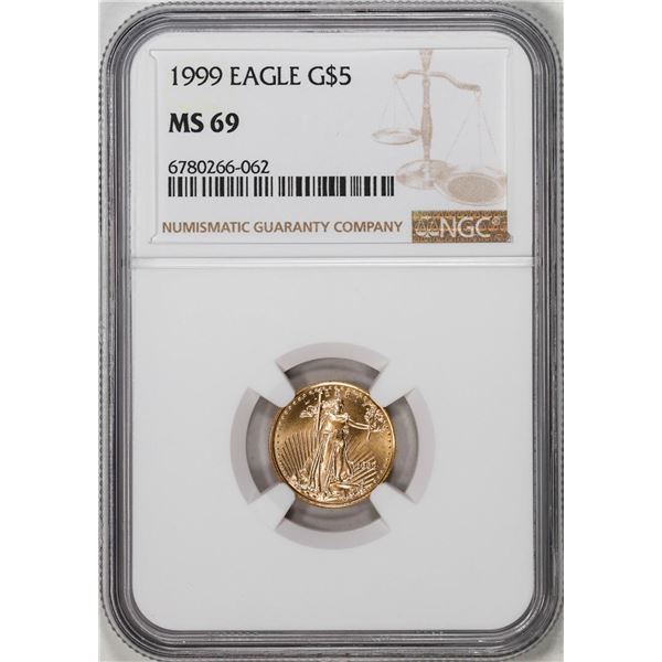 1999 $5 American Gold Eagle Coin NGC MS69