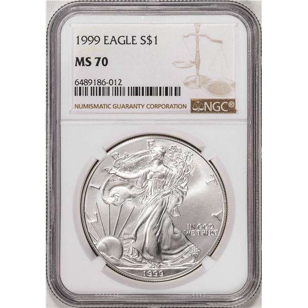 1999 $1 American Silver Eagle Coin NGC MS70